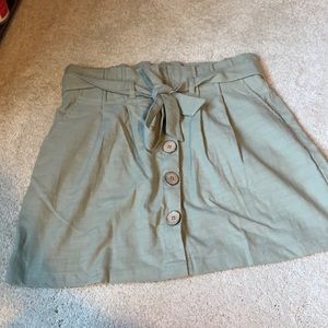 Light green button down skirt